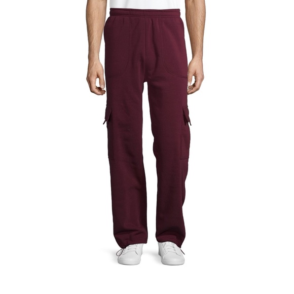 Sweatpants Climate Concepts Maroon Cargo Maroon Fleece Lined Mens Medium - Picture 3 of 16